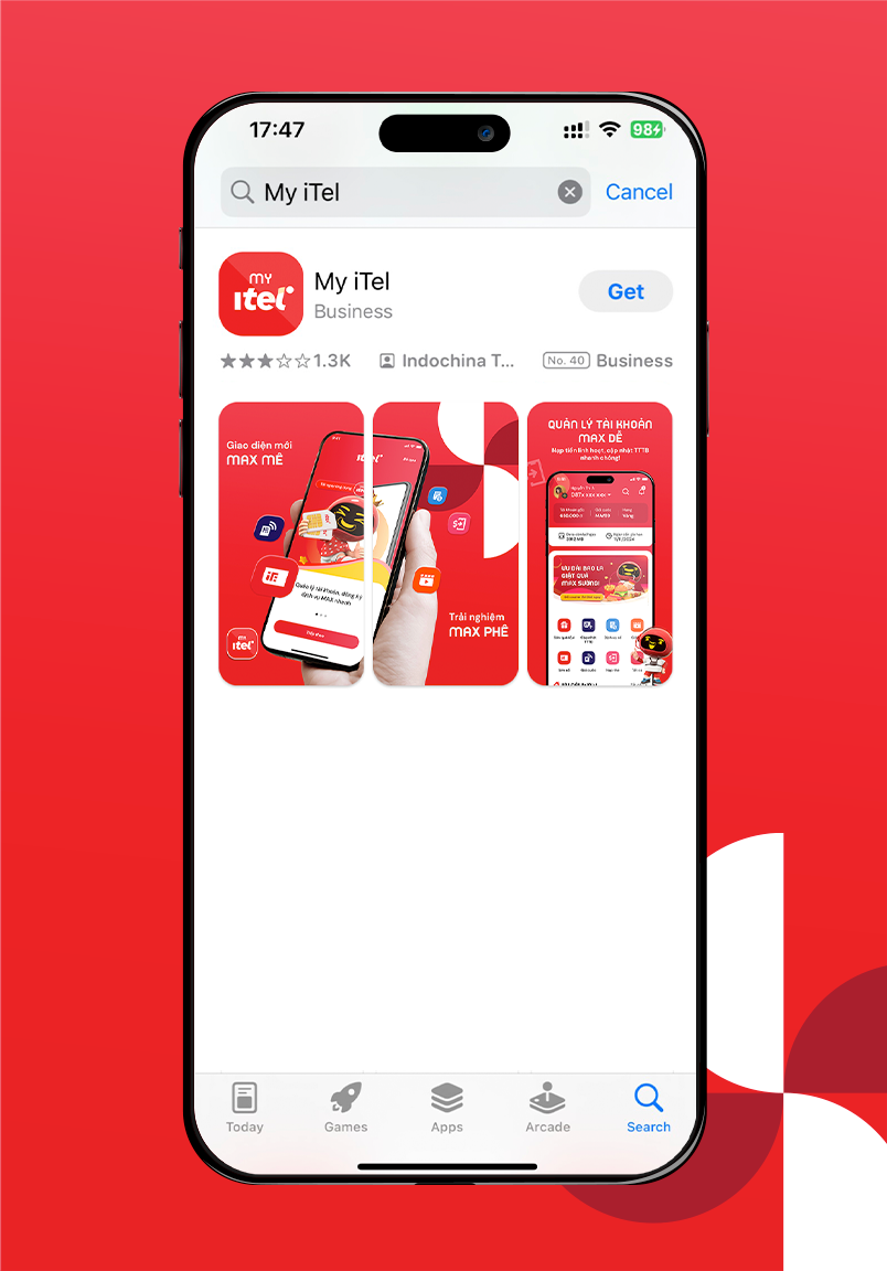 Bước 1: Tải ứng dụng My iTel 